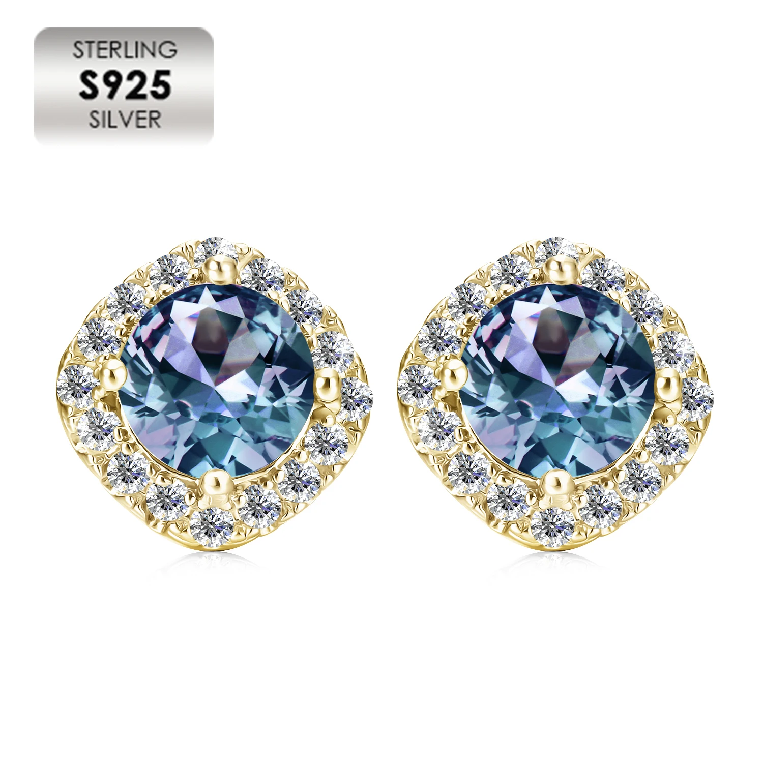 Orecchino Singolo Uomo In Argento 925 Con Zirconia Quadrata 4 Pietre - Ace Jewellery Of York