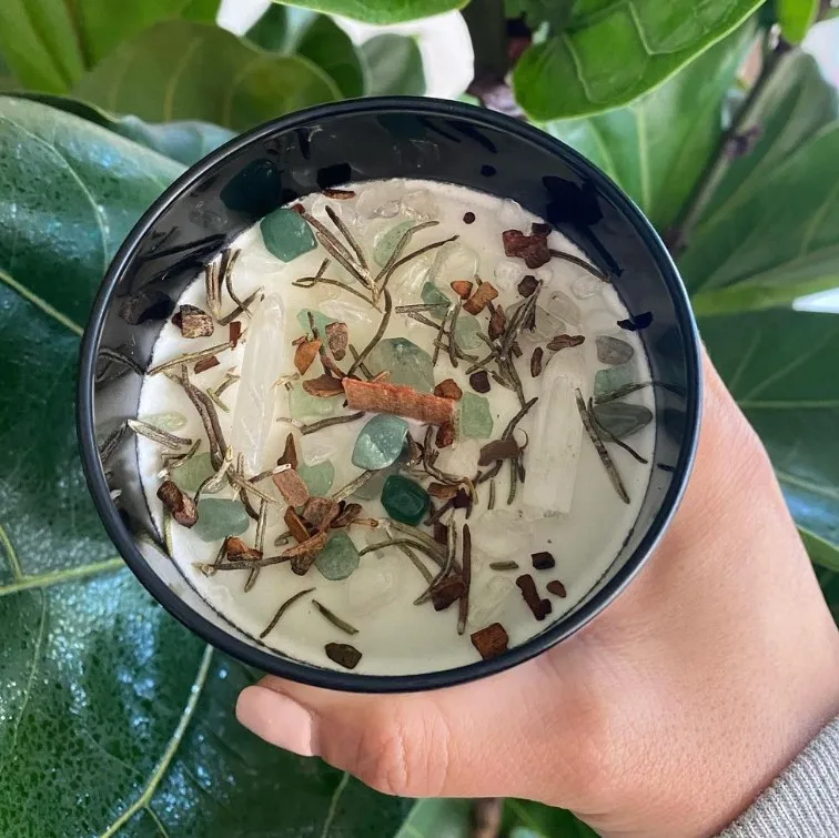 Pure Handmade Scented Long Lasting Aroma Soy Candles Crystal Inside