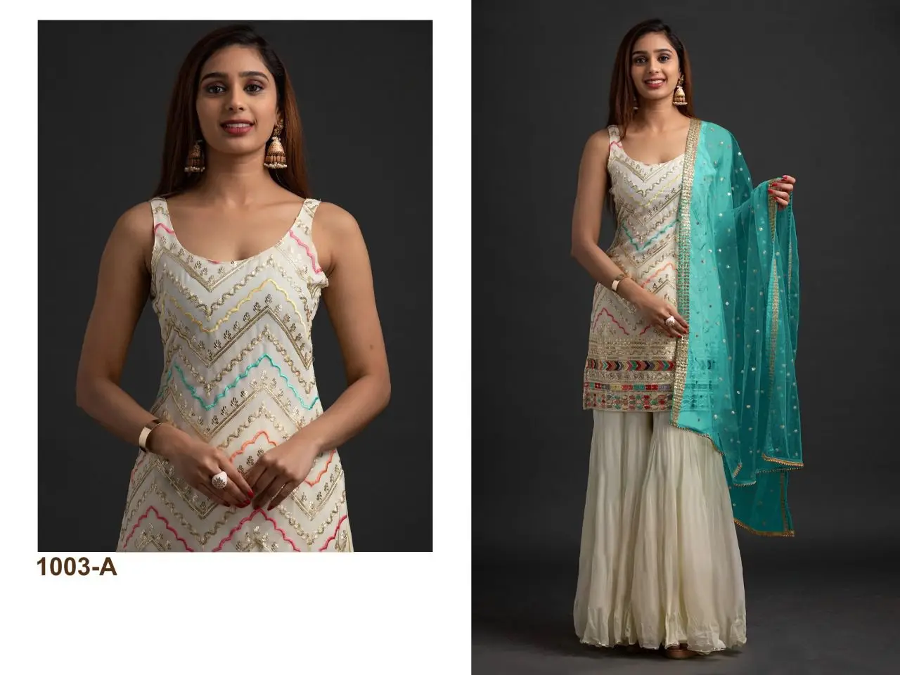 Heavy Fox Georgette Designer Lucknow Work Palazzo Suits with Wholesale Price