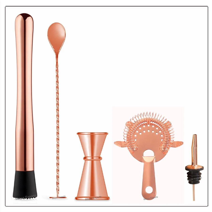 Набор барменов из нержавеющей стали-5 шт. роскошный набор инструментов для медной