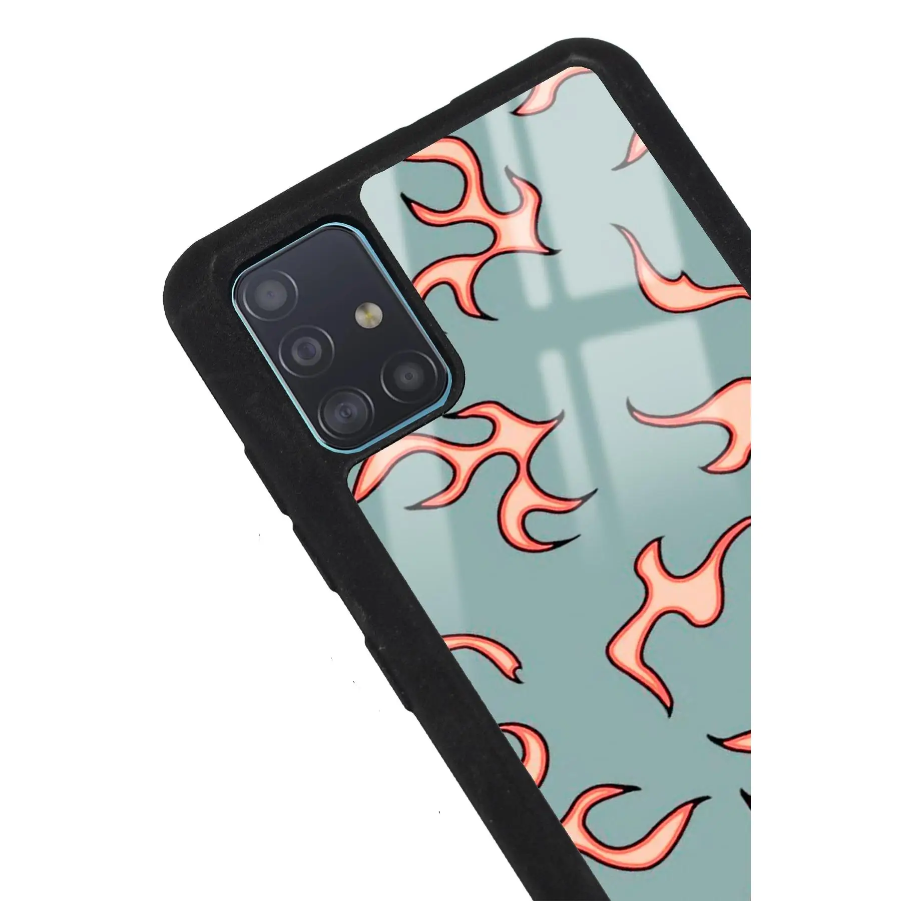 Samsung A51 Retro Flame Design Glossy Phone Case