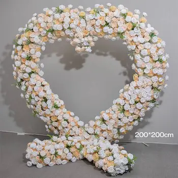 Romantic Heart Shaped Flower Rack Rose Flower Wall Wedding Decoration Indoor Or Outdoor HQH2483WP01
