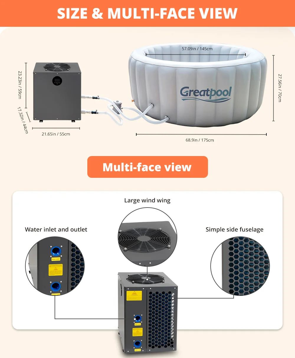 Greatpool 5kw 18kw Electric Swimming Pool Water Heater Heat Pump Buy