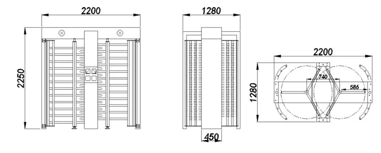 Chisung Made in China High Security Automatic Counter Security Biometrics Full Height Turnstile Gate