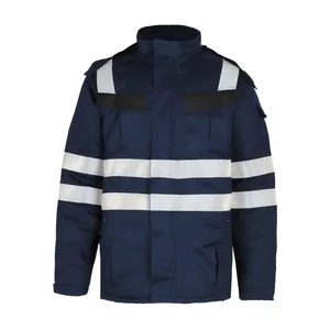 Flame Retardant High Visibility Work Jacket Combining Thermal Insulation and Certified Fire protection for Outdoor Workers