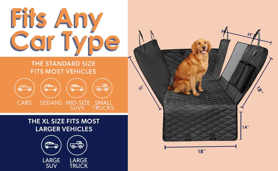 Factory Direct Sales 100 Waterproof Small Pet Dog Back Seat Cover Dog
