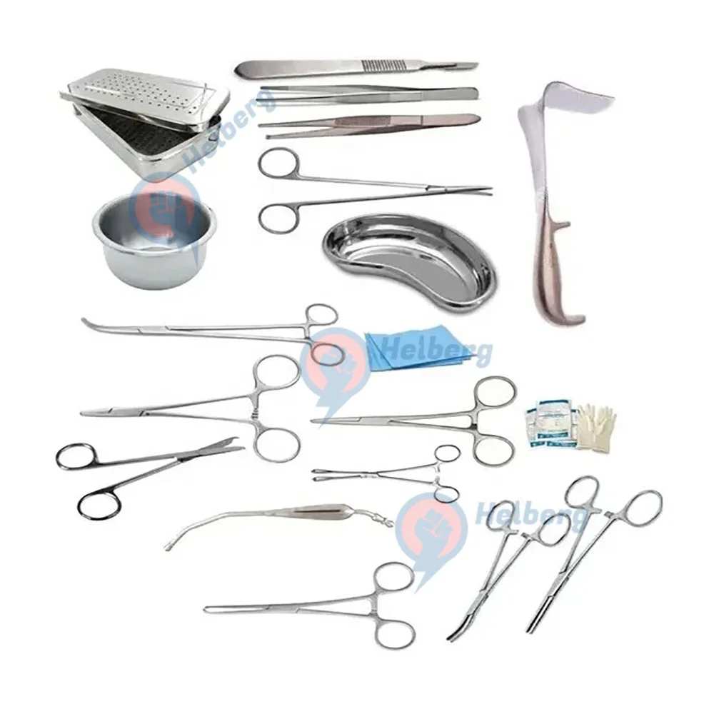 Delivery Set/Basic Delivery Sets/ Normal Basic Delivery Sets D & C Set Cesarean Section of Surgical Veterinary Instruments