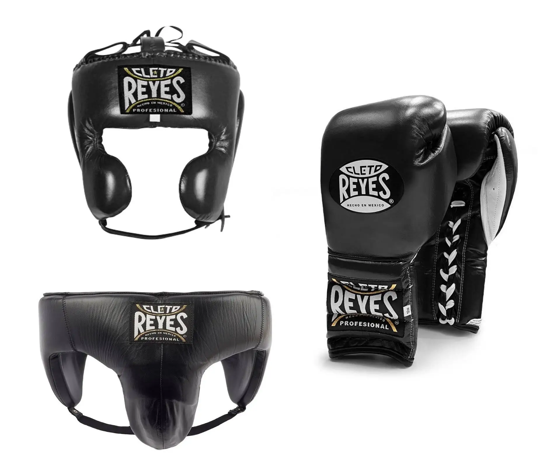 Cleto Reyes Boxing Set Lace Up Gloves With Cheeks Head Guard in