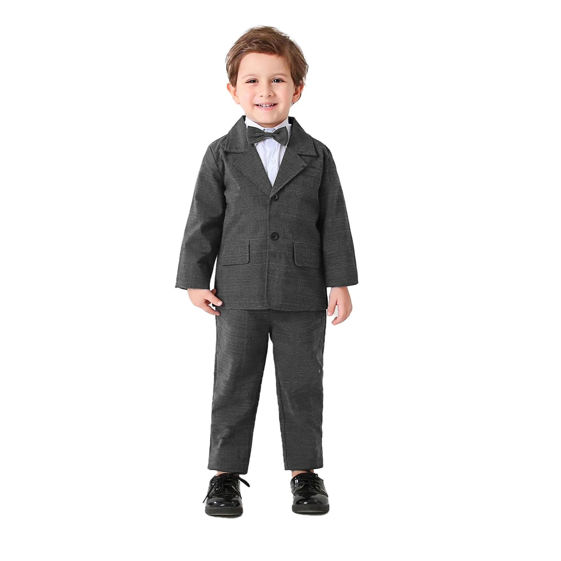 SANMIO Boys 4-Piece Slim Fit Suit Set - Jacket, Vest, Pants & Tie, Formal Tuxedo For Weddings, Parties (Sizes 5-12)