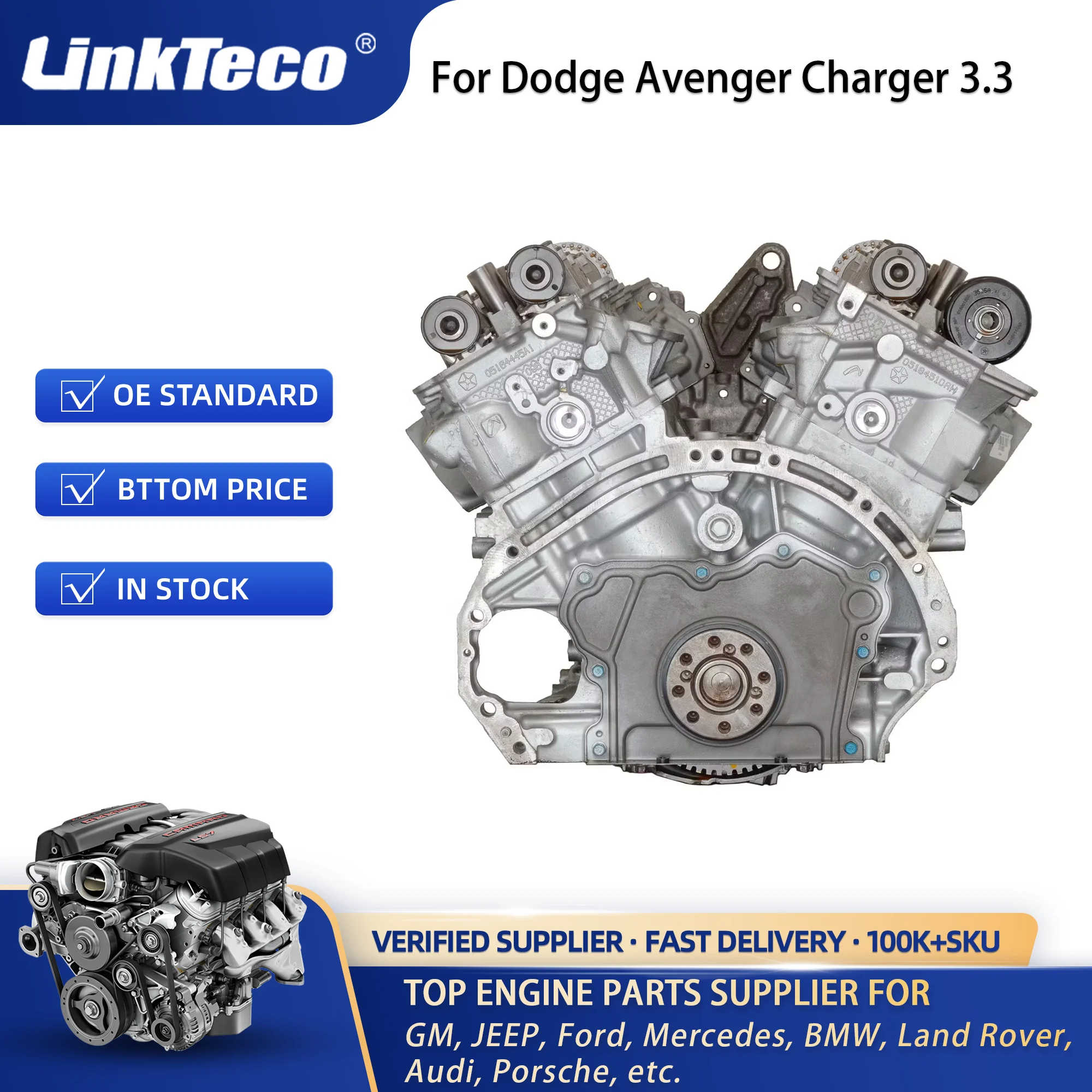 Linkteco High-quality V6 Engine Assembly for Dodge Avenger Charger 3.3L 2014-2021 4666031AB