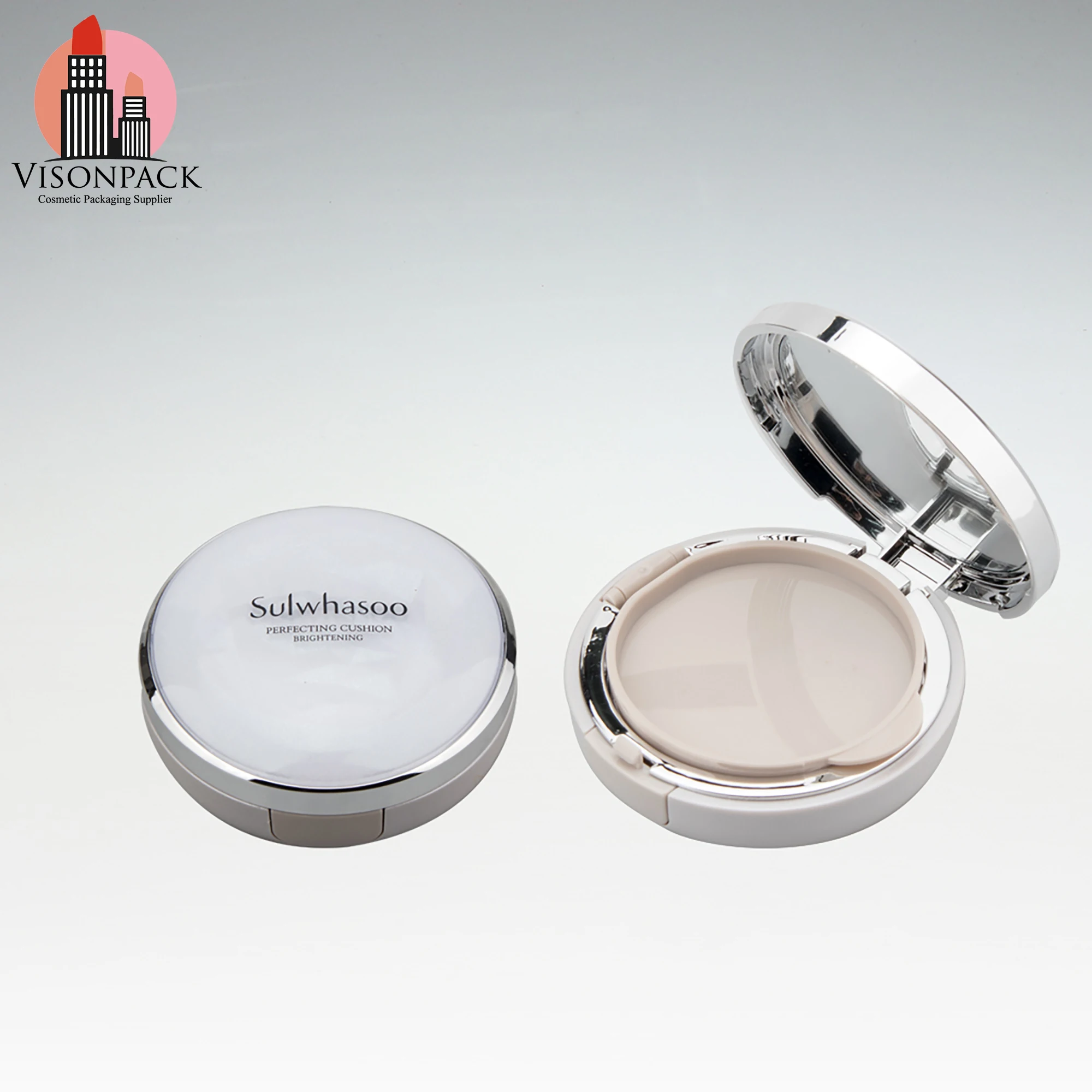 Alibaba.com: Customizable label, 2-layer round compact with mirror and ...