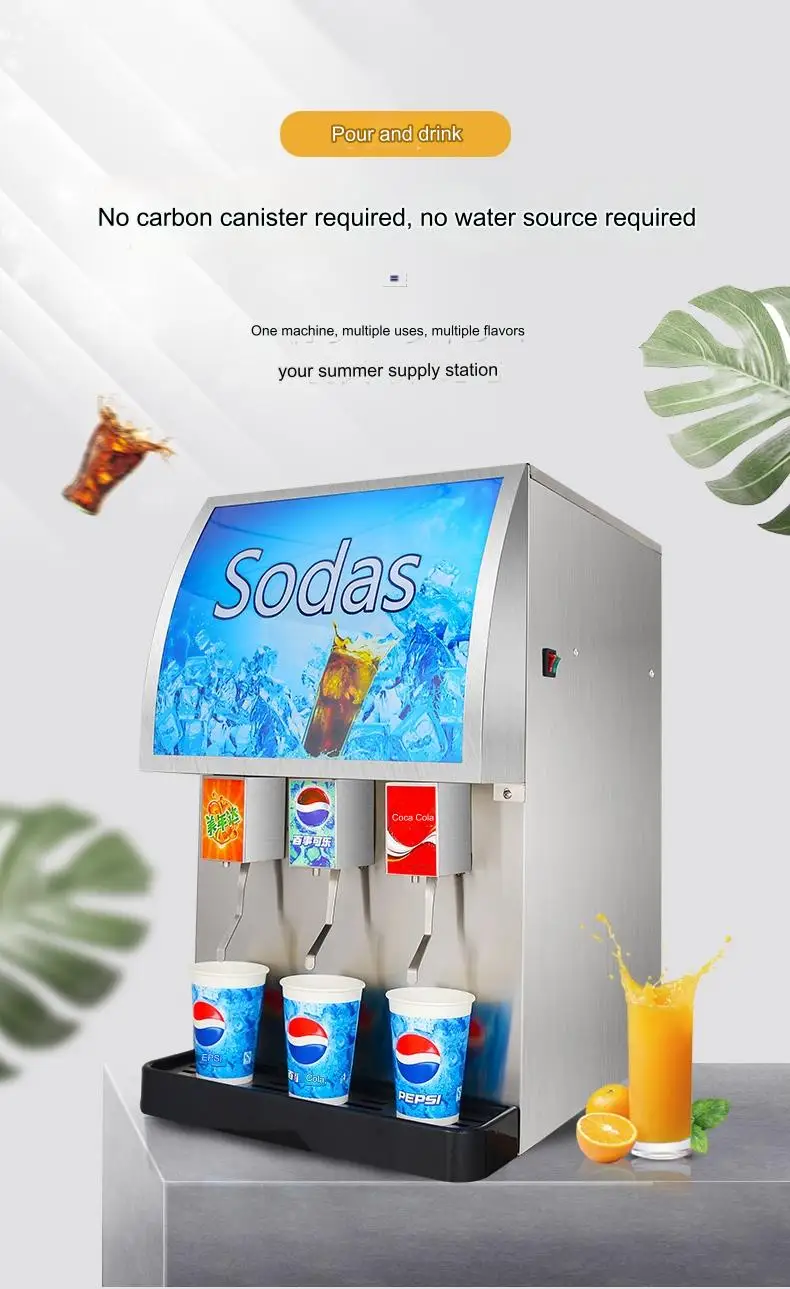 Commercial Post Mix Small And Drink 3 Gallon Square Glass Beverage Soda