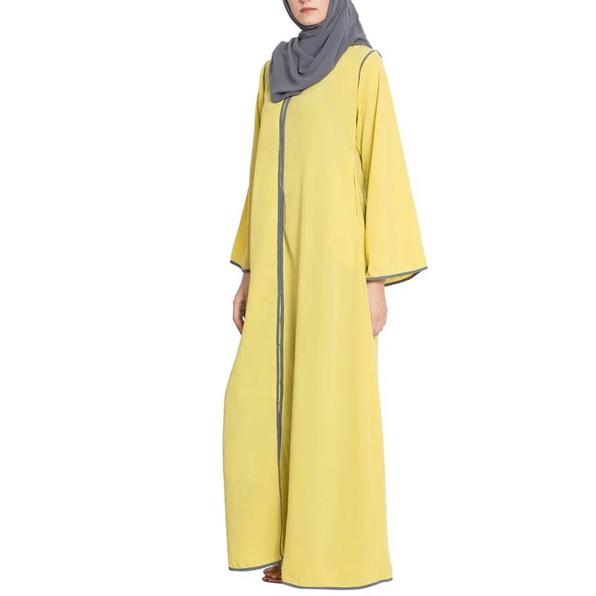 Latest Design Islamic Robe Winter Muslim Abaya Coats Elegant Arab Clothes Dubai Kimono Abaya Women Casual Open Abaya