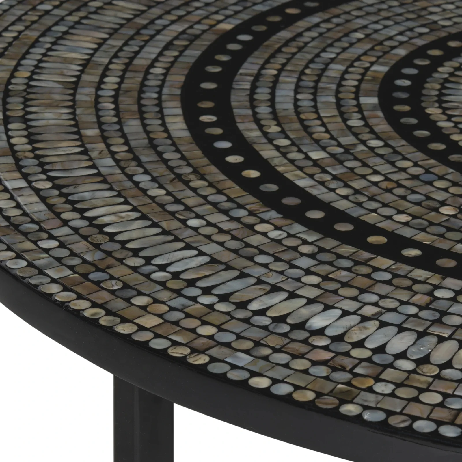 Fancy New Arrival Capiz Shell Coffee Tables  Living Room Furniture Mother of Pearl Inlaid Top and Metal Stand Tables