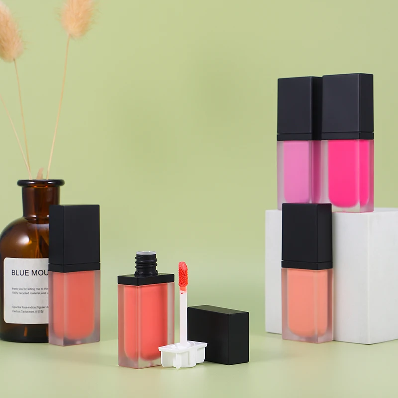 Индивидуальная этикетка фиолетовые жидкие румяна упаковка для косметических румян контейнер