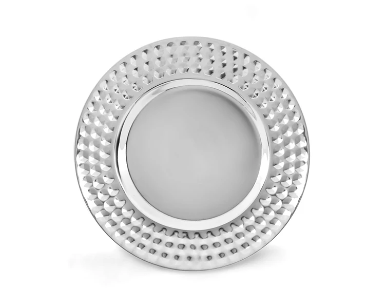 Wholesale Various Size Round Wedding Party Dishware Cake Metal Serving Trays 304 Stainless Steel Plates Food for Restaurant