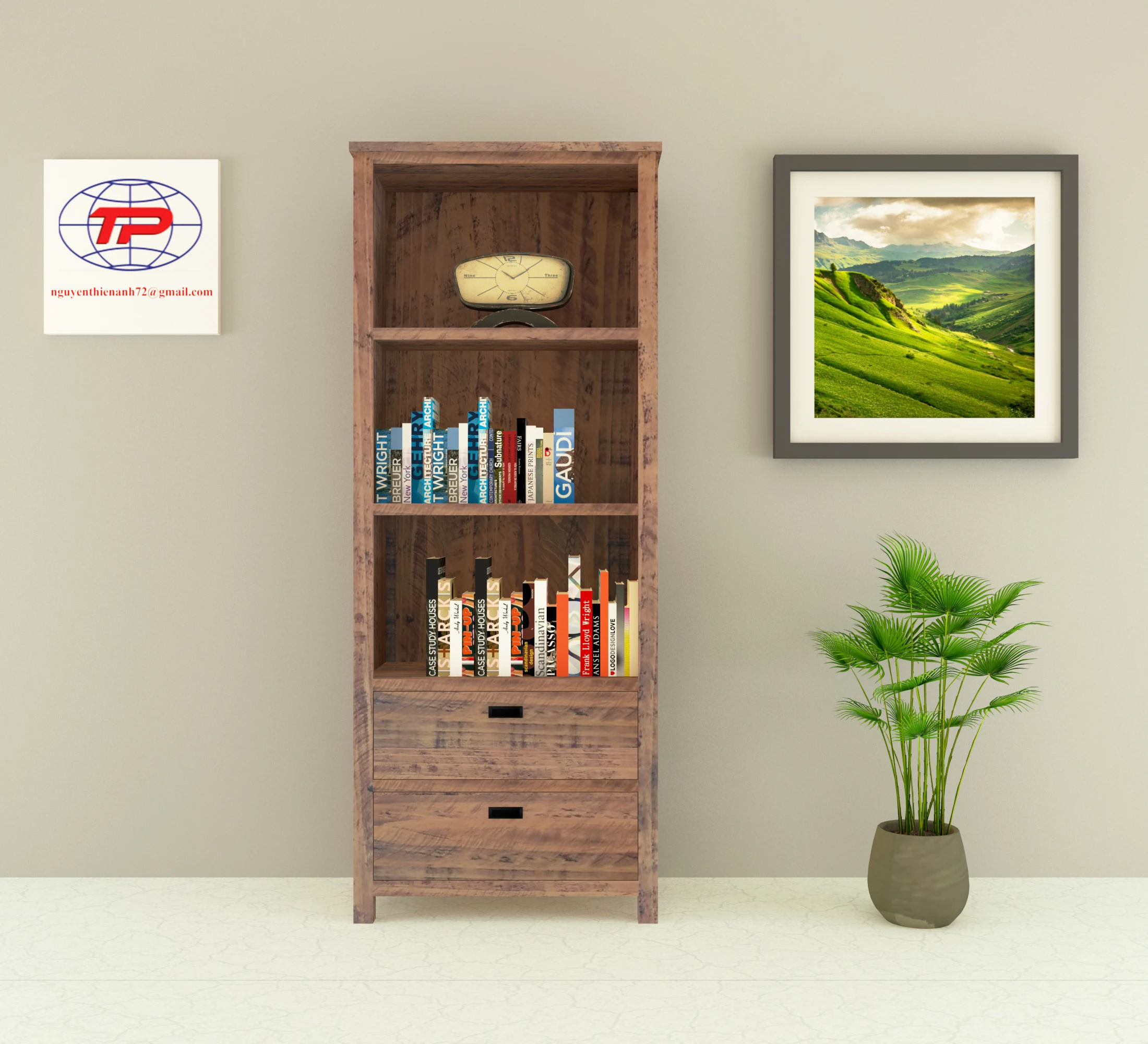 Furniture Antique Bookshelf Mdf Wood Bookcase Wooden Standing Bookshelf