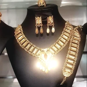 DDP 24K Gold Plated Comoros Classic Jewelry Set 24 Carat Gold Necklace & Earrings Fashionable Jewelry Sets
