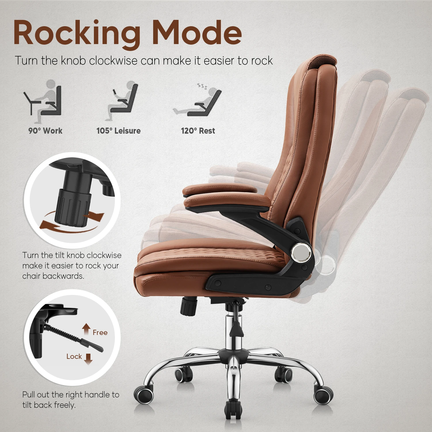 Executive Office Chair Upholstered By Pu High Density Foam Best Quality