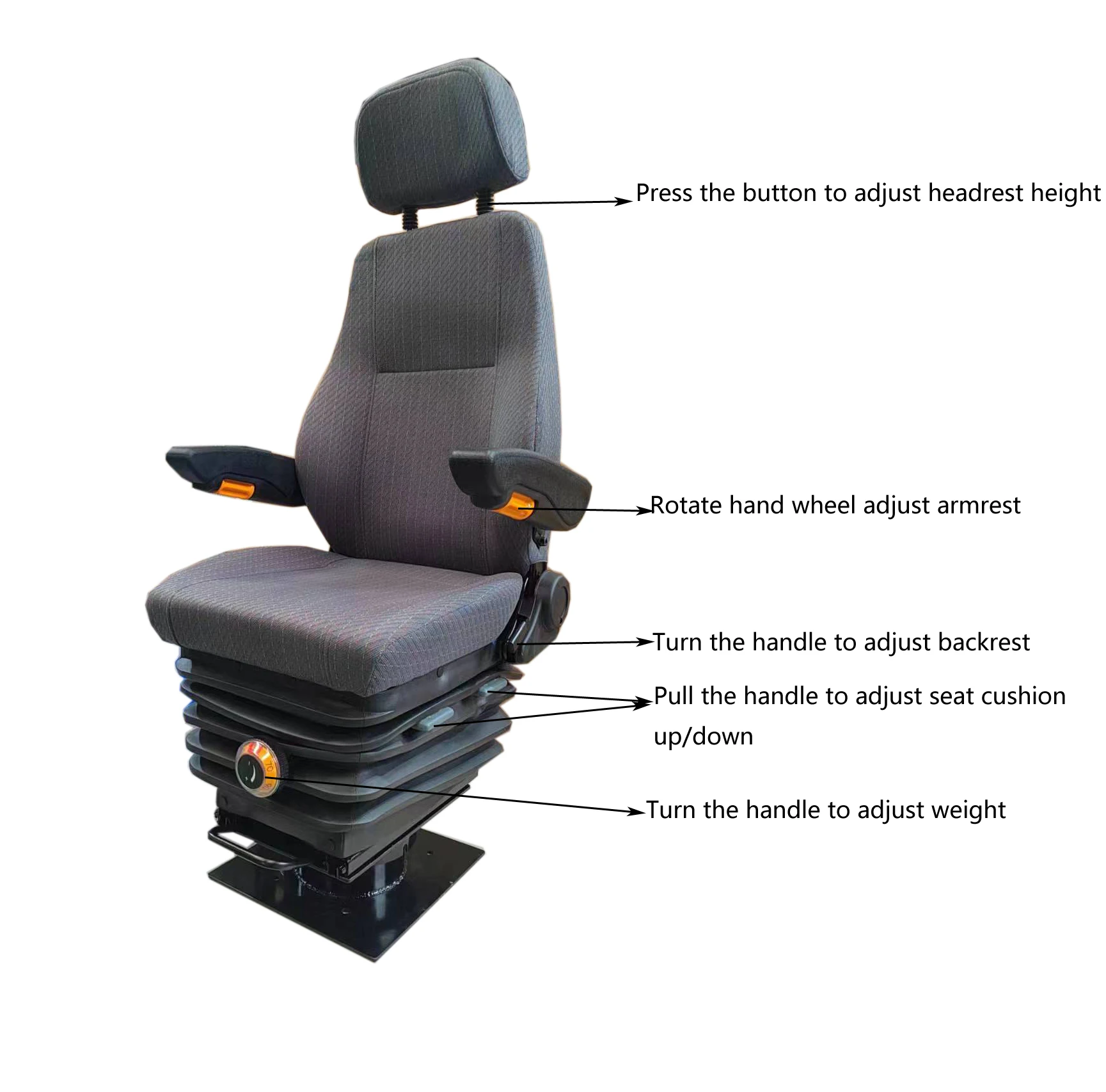 Universal Swivel Semi Truck Seat With Mechanical Suspension - Buy Semi ...