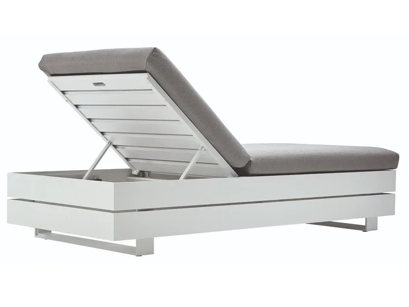 Retro Outdoor Dimensions Extra Large Sun Beach Loungers Modern Garden Aluminum Spraying Grey Hotel Sun Lounger