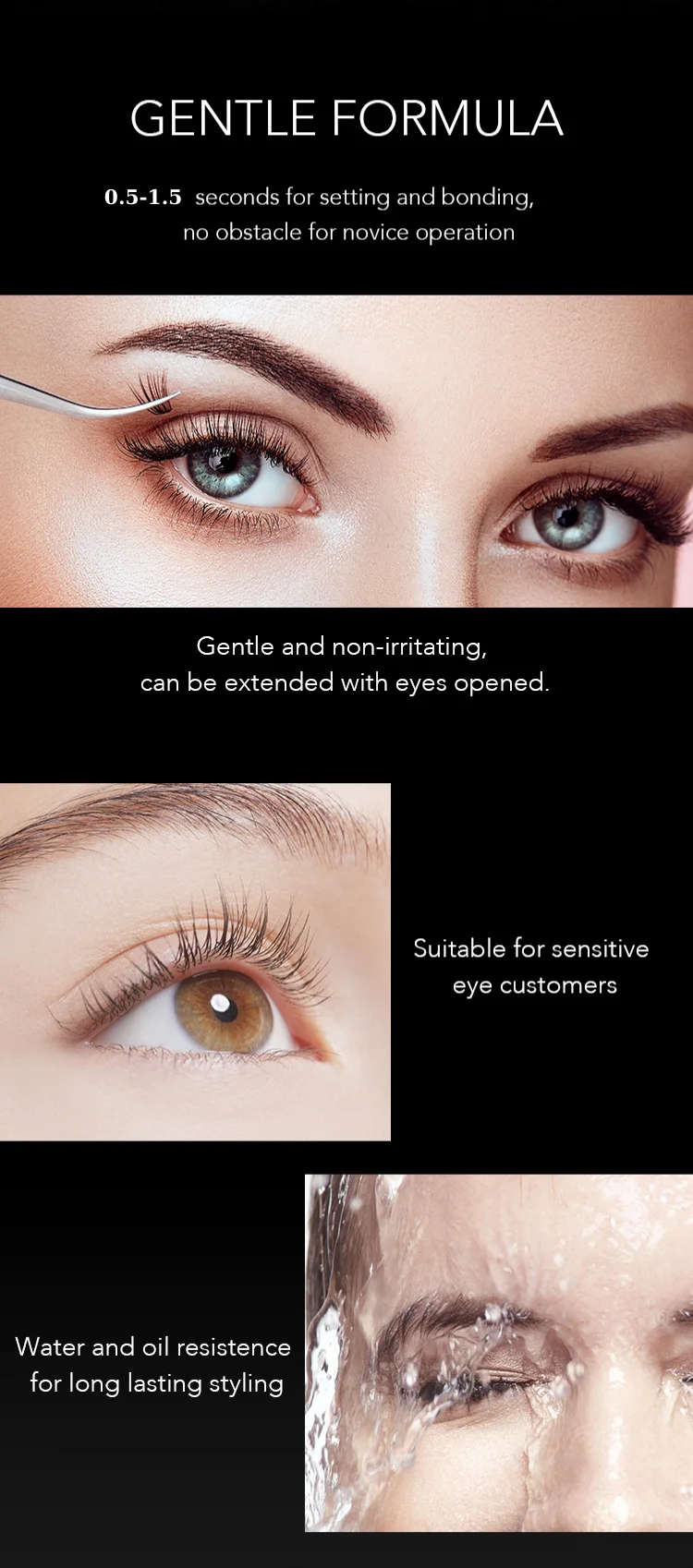 Glamor Korean High Quality Black Mini Bulk Packaging Eyelash Extension