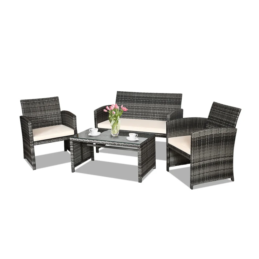 Costway Official 25 Days Arrivetop Grade 4 Pieces Patio Rattan