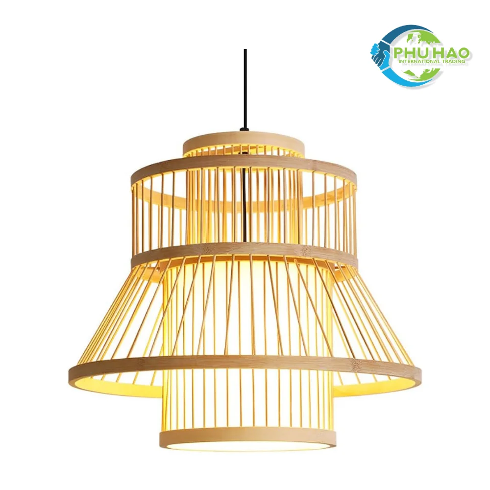 Experienced Eclectic Style with Vietnamese Crafts: RATTAN BAMBOO LANTERN CHANDELIERS for Your Home Restaurant Resort Garden