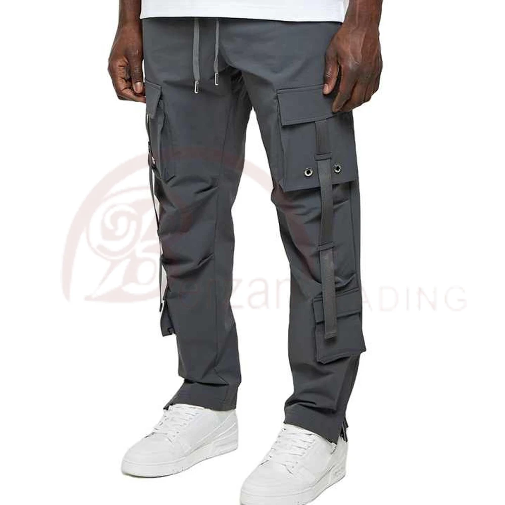 Wholesale 2024 High Quality Plus Size High Waisted Baggy Black Jogger Streetwear 6 Pocket Men