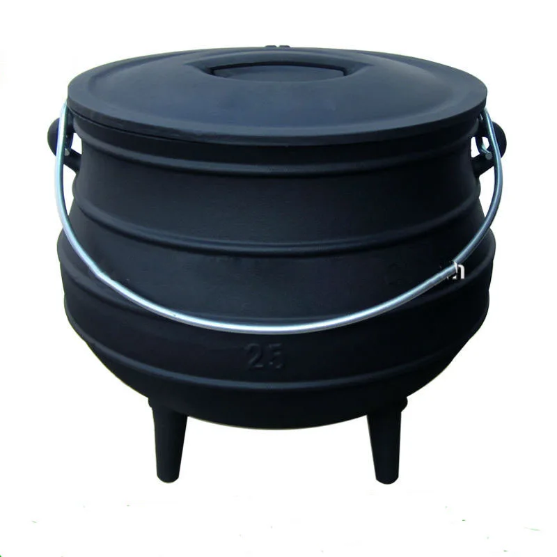 Potjie Pot #2 Three Leg Cast Iron Kettle-1.25 gal