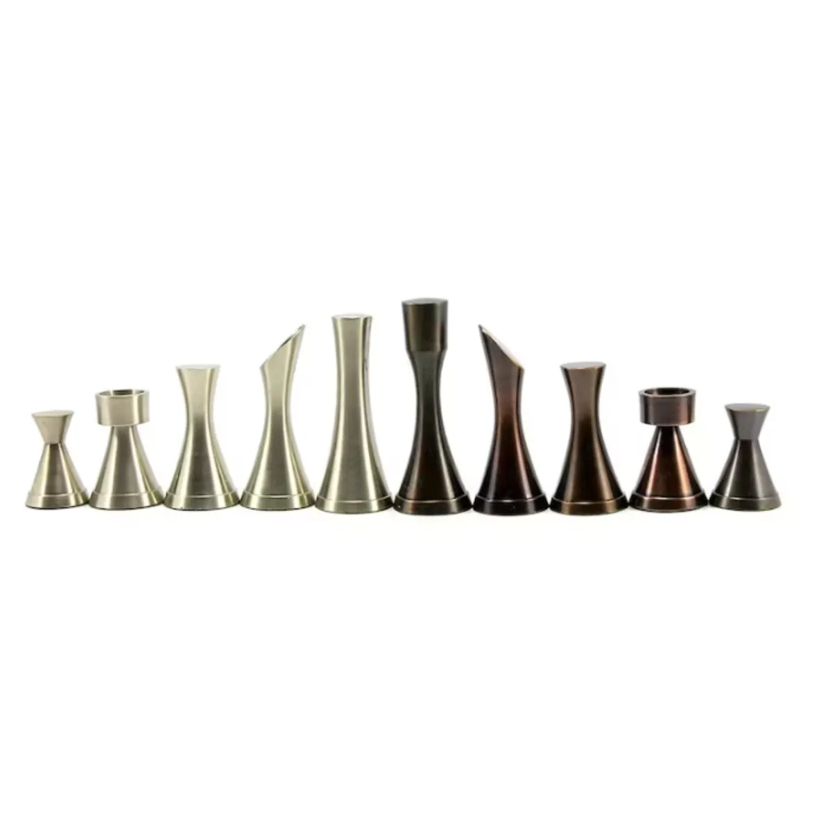 Luxurious Standing Wooden Chess Set With Metal Chess Pieces Silver & Copper Polished High Quality Chess Set Indoor/outdoor Game