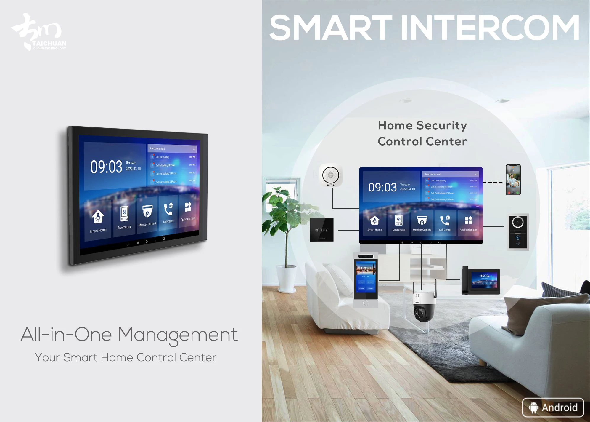 Modern Home Automation Smart Intercom KIT TUYA Apartment APP Remote Video Intercom System