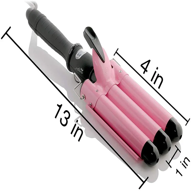 1 Inch Ceramic Tourmaline Triple Barrels,Dual Voltage Crimp Lcd