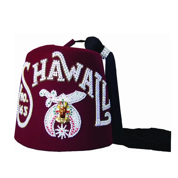 Masonic Plain Fez Hat Scarlet Wool With Tassel Color Options Regalia Hat.Customized Gloves