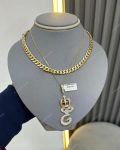 Iced Out Gold Plated Cut D Color VVS Moissanite Diamond Pendant Claw Setting Hiphop Indian Exporters High Quality Designer