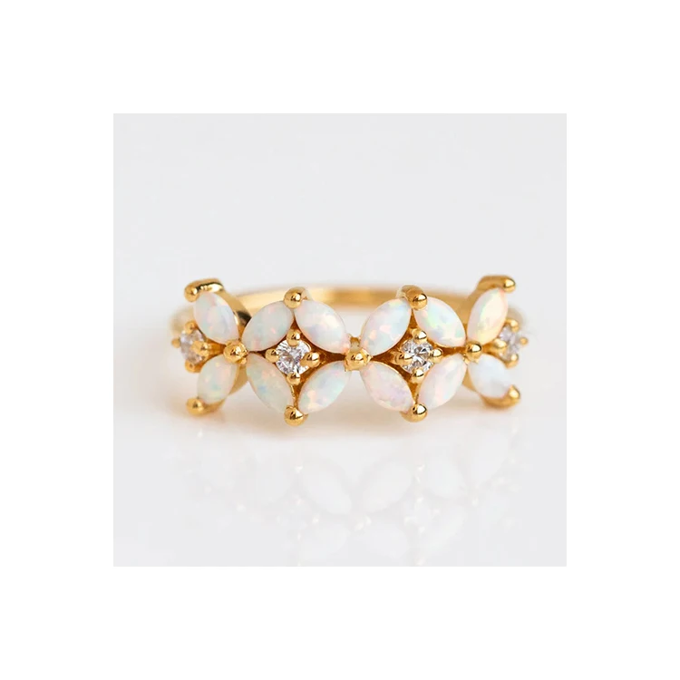Alibaba Rings Wedding Rings Gold 18K Couple Ethiopian Opal Luxury New Design Solid ...