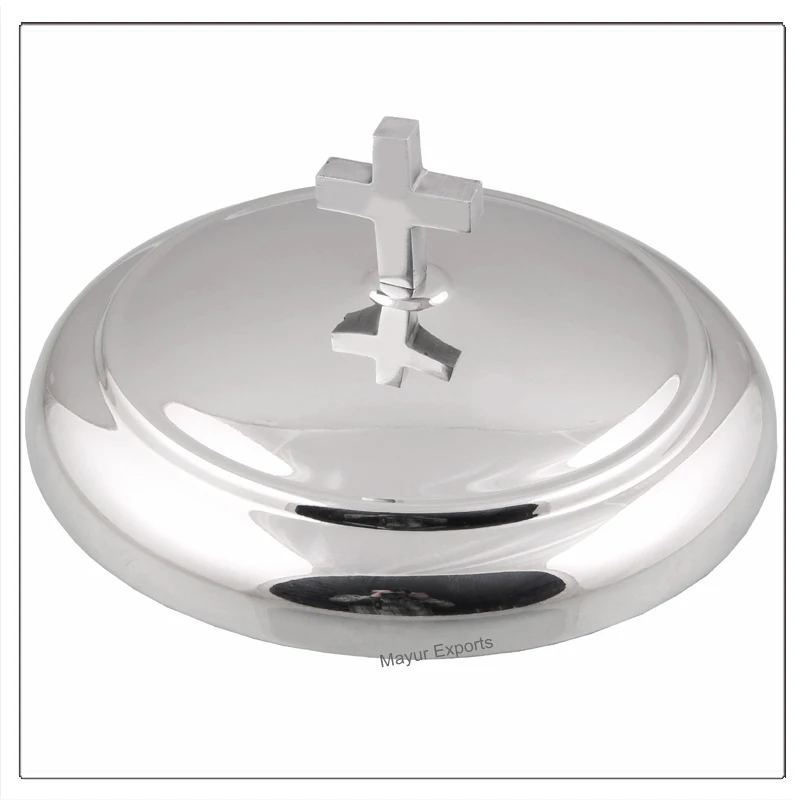 Eco-Friendly Sustainable Recyclable Durable Stainless Steel Holy Communion Set 2 Wine Serving Trays Covers Bread Plate Mirror