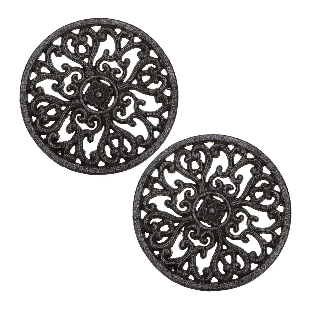 Blue Colored Cast Iron Heart Trivet Decorative Cast Iron Trivet for Kitchen Countertop Dining Table Vintage Design Kitchenware