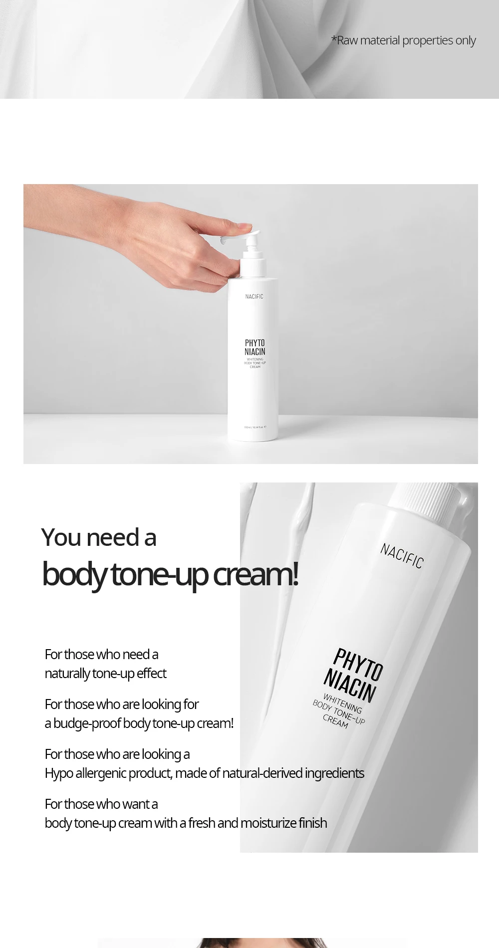 Phyto Niacin Whitening Body Toneup Cream Effective For Brightening And