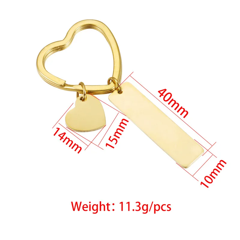 2023 New Custom Made Heart Metal Couple Keychain Charms Wholesale Blank Metal Key Chain Heart