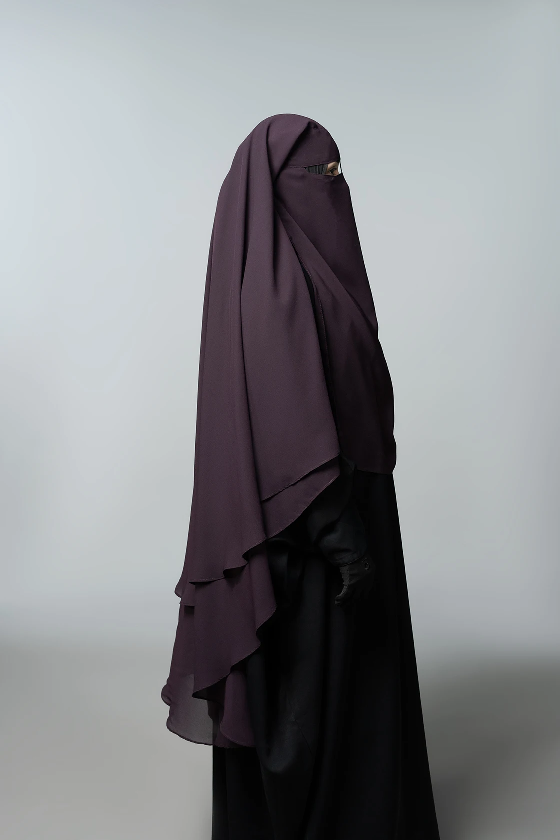 Wholesale Modest Muslim Women Triple Layered Wool Chiffon Niqab Long Round Back Veil Hijab Breathable Lightweight Islamic Dress Wholesale Modest Muslim Women Triple Layered Wool Chiffon Niqab Long Round Back Veil Hijab Breathable Lightweight Islamic Dress
