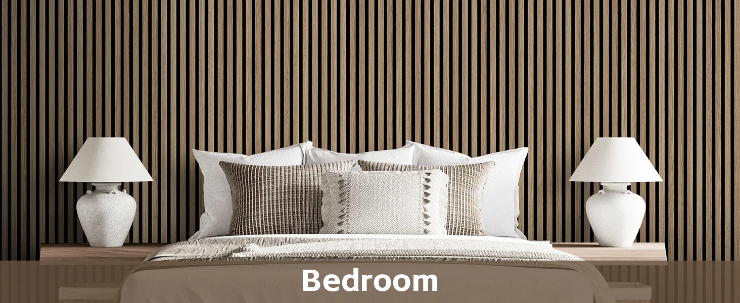 2-Pack 3D Textured Acoustic Wood Panels Walnut 47.3 X 23.6x 0.62 Inch Soundproof Wall Acoustic Slat Wood Panels factory