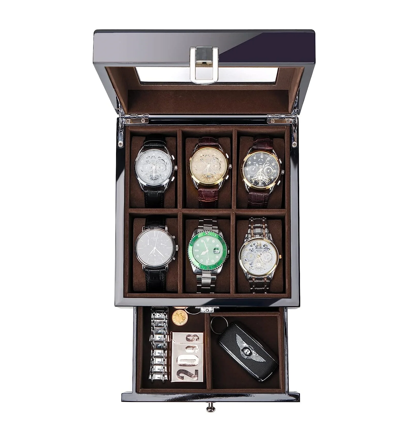 Caja Relojes Organizador Caja De Reloj Para Hombre, Vitrina De
