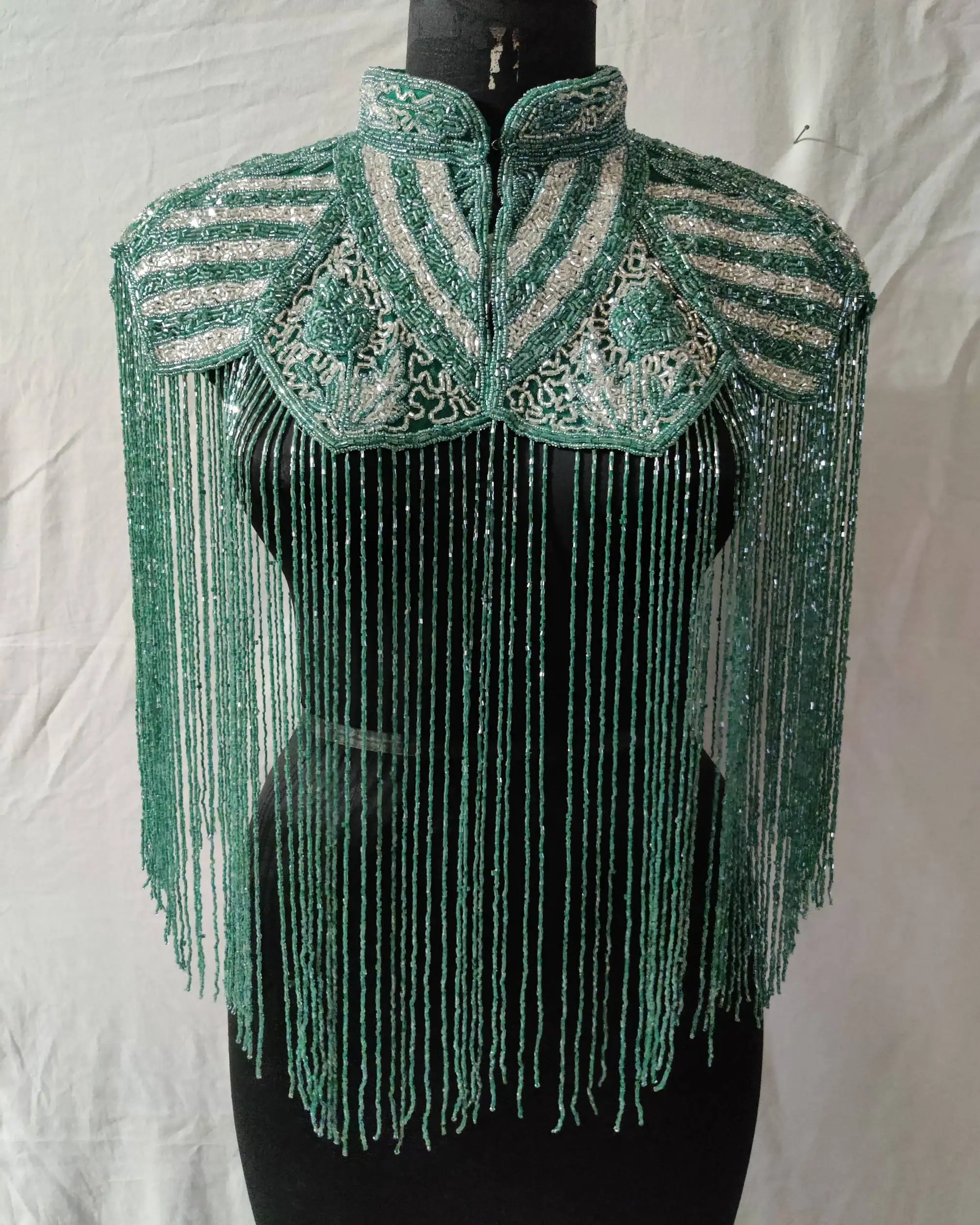 Latest 2023 Emerald Green/silver Enchanting Handmade Sequins Beaded ...