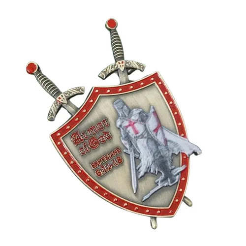Knights Templar Commandery Coin Armor of God Antique Bronze With Two Swords Custom As Per Requirement