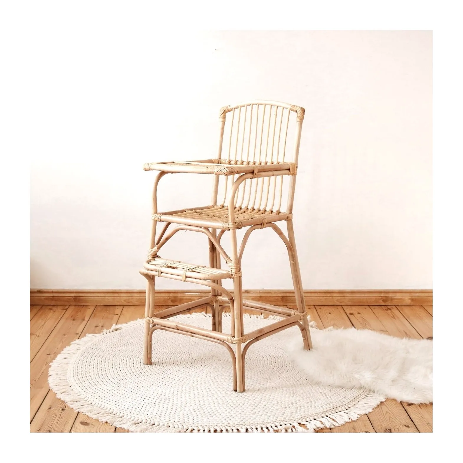Wholesale Handmade Rattan Baby High Chair Feeding Chairs - Main Image