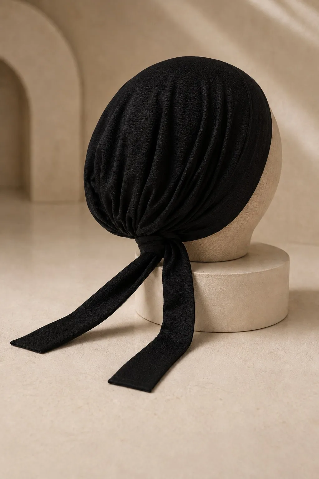 Jersey Hijab Undercap with Long Ties Onyx Black view 5
