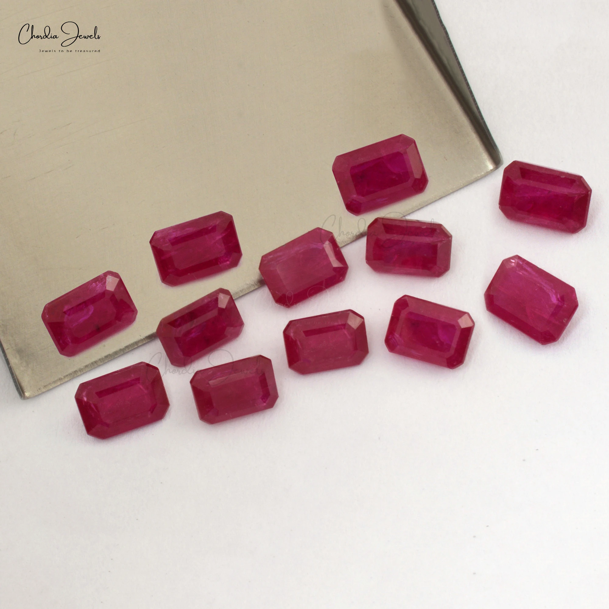 Lot of Natural Stone 0.60 Carat Large Ruby Emerald Cut Gemstone 6X4MM Octagon Shape Ruby Loose Gemstone at Discounted Price