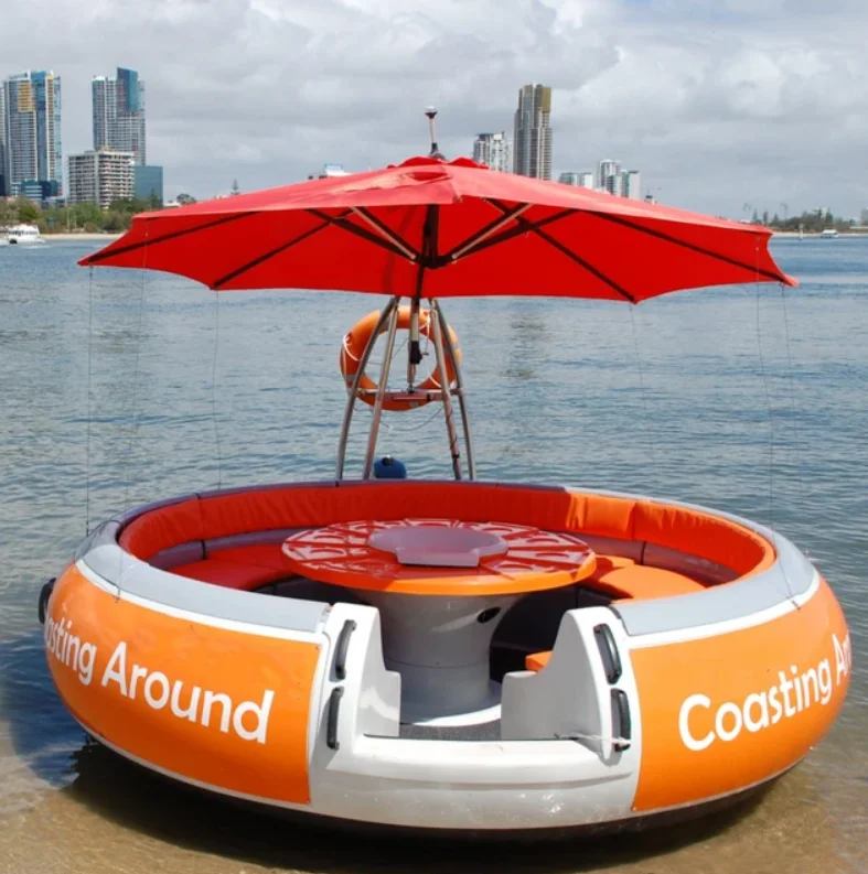 Floating Barbecue Restaurant Water Park Electric Leisure Bbq Donut Boat ...