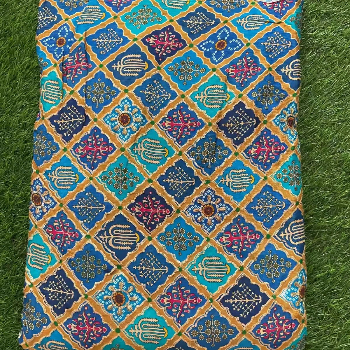 Viscose/Rayon Position Printed Work Fabrics Floral Multicolour Fabrics